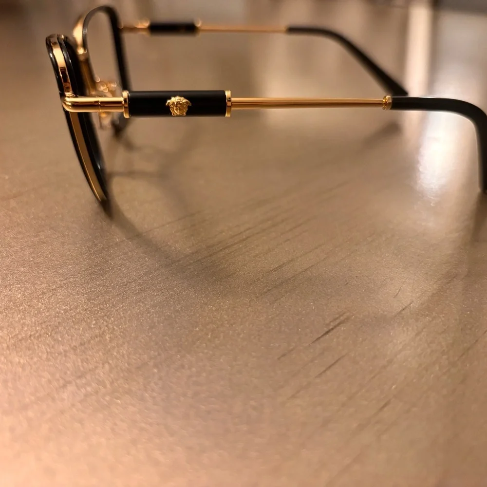 Firm price Authentic Versace 1242 Elegant Black and Gold Glasses - Picture 3 of 3